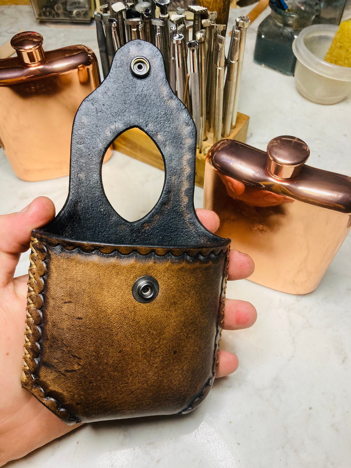 Flask: Tooled Border