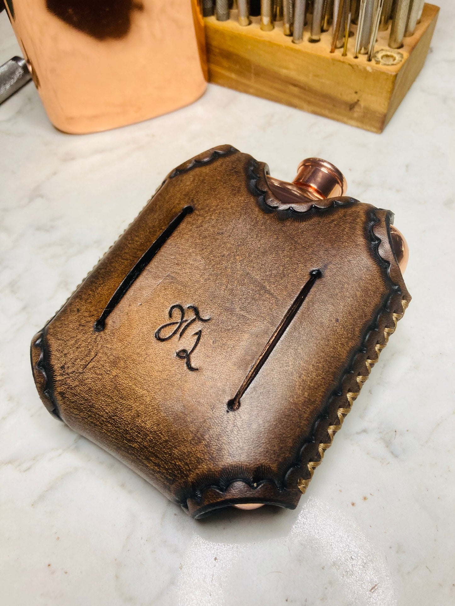 Flask: Tooled Border