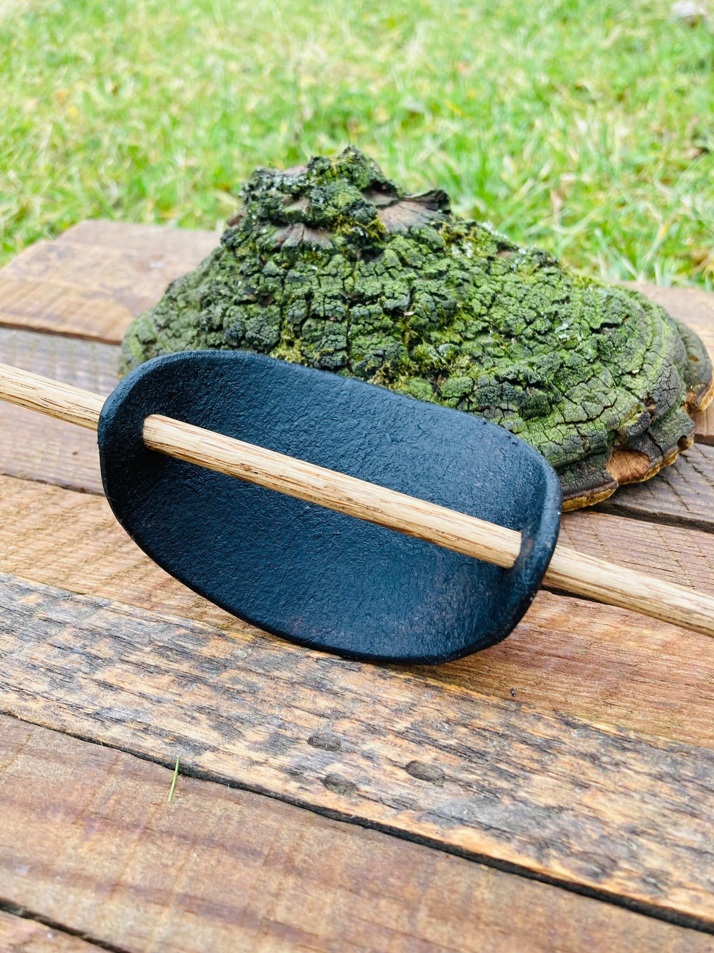 Hair Barrette: Amanita & Leaf