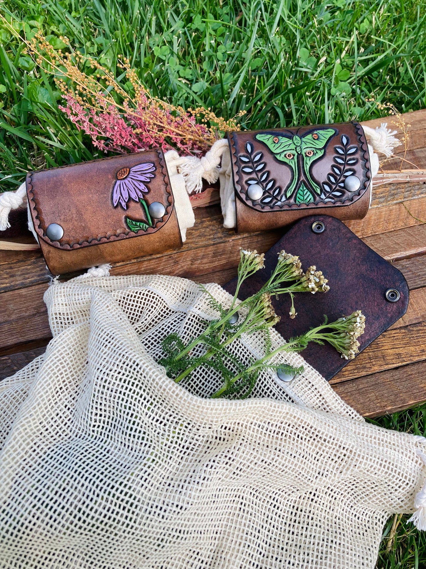 Foraging Bag: Luna Moth & Flower